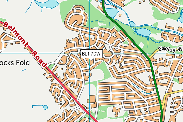 BL1 7DW map - OS VectorMap District (Ordnance Survey) BL1 7DW map - OS VectorMap District (Ordnance Survey)