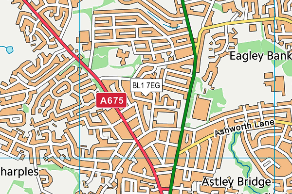 BL1 7EG map - OS VectorMap District (Ordnance Survey) BL1 7EG map - OS VectorMap District (Ordnance Survey)