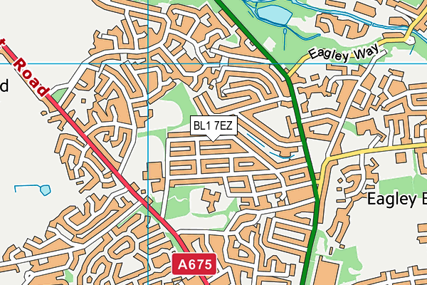 BL1 7EZ map - OS VectorMap District (Ordnance Survey)