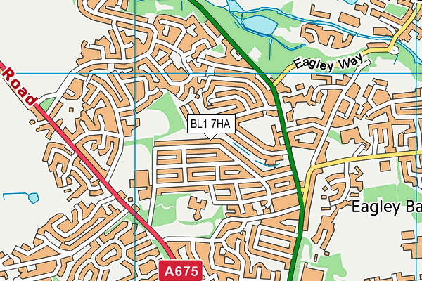 BL1 7HA map - OS VectorMap District (Ordnance Survey)