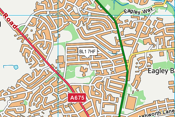 BL1 7HF map - OS VectorMap District (Ordnance Survey) BL1 7HF map - OS VectorMap District (Ordnance Survey)