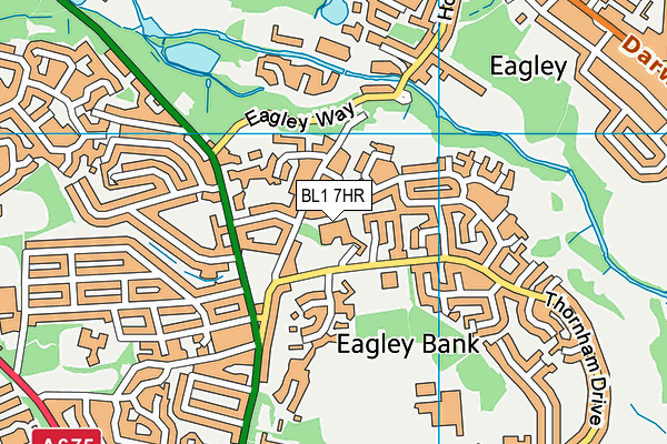 BL1 7HR map - OS VectorMap District (Ordnance Survey)