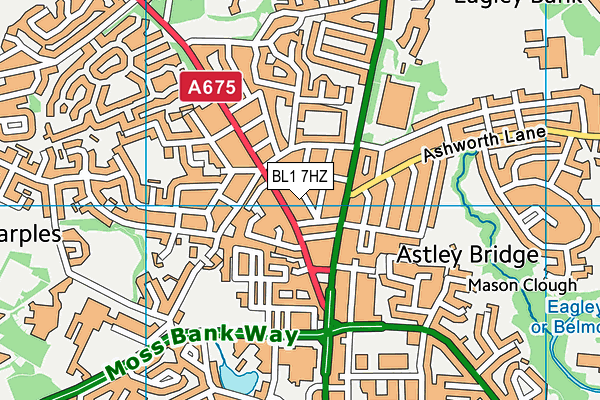 BL1 7HZ map - OS VectorMap District (Ordnance Survey) BL1 7HZ map - OS VectorMap District (Ordnance Survey)