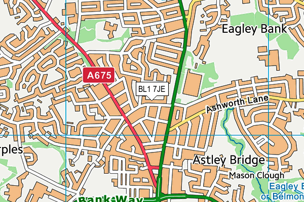 BL1 7JE map - OS VectorMap District (Ordnance Survey)