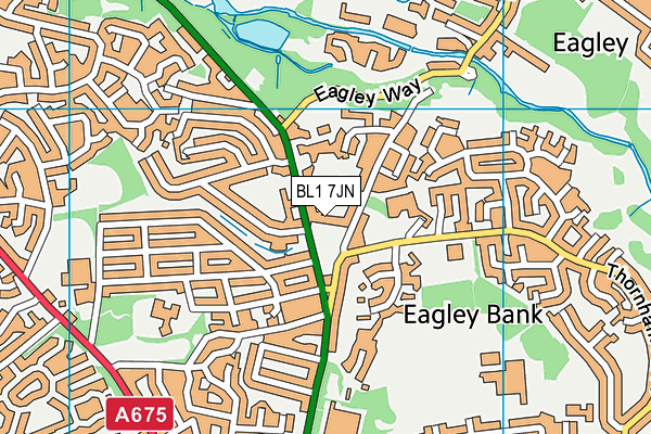 BL1 7JN map - OS VectorMap District (Ordnance Survey) BL1 7JN map - OS VectorMap District (Ordnance Survey)
