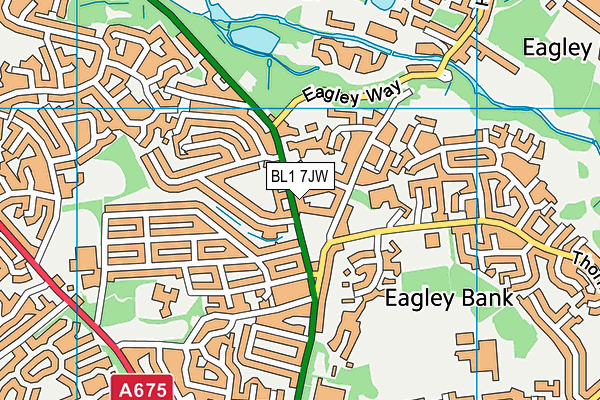 BL1 7JW map - OS VectorMap District (Ordnance Survey) BL1 7JW map - OS VectorMap District (Ordnance Survey)