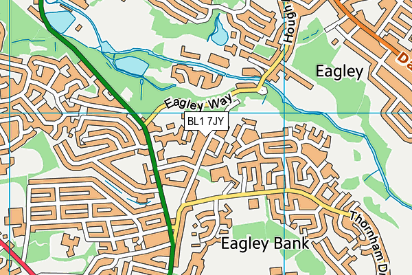 BL1 7JY map - OS VectorMap District (Ordnance Survey) BL1 7JY map - OS VectorMap District (Ordnance Survey)