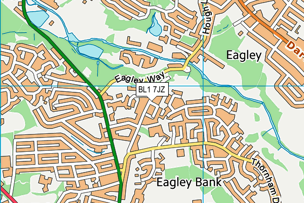 BL1 7JZ map - OS VectorMap District (Ordnance Survey) BL1 7JZ map - OS VectorMap District (Ordnance Survey)