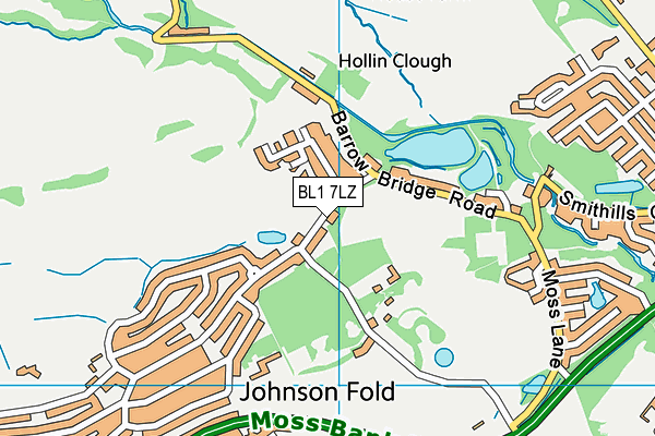 BL1 7LZ map - OS VectorMap District (Ordnance Survey)
