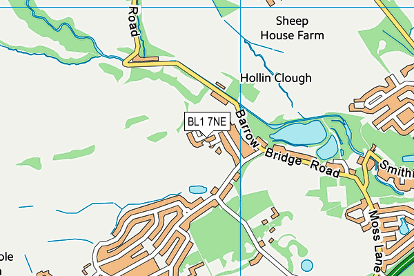 BL1 7NE map - OS VectorMap District (Ordnance Survey) BL1 7NE map - OS VectorMap District (Ordnance Survey)
