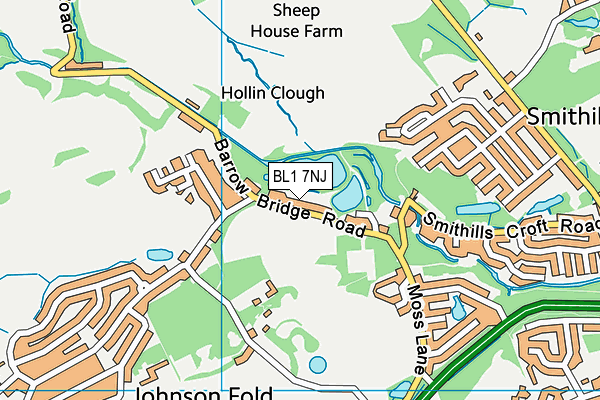 BL1 7NJ map - OS VectorMap District (Ordnance Survey) BL1 7NJ map - OS VectorMap District (Ordnance Survey)
