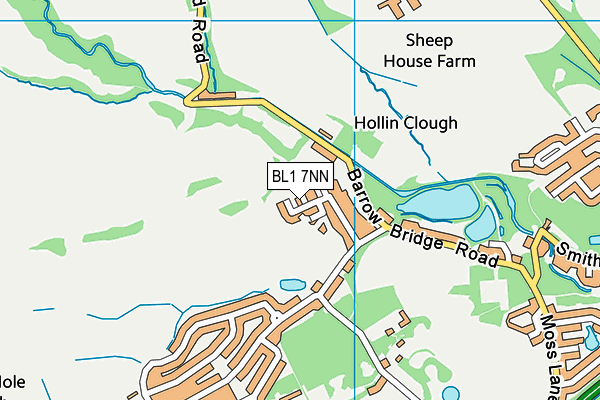 BL1 7NN map - OS VectorMap District (Ordnance Survey) BL1 7NN map - OS VectorMap District (Ordnance Survey)