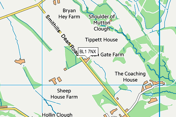 BL1 7NX map - OS VectorMap District (Ordnance Survey) BL1 7NX map - OS VectorMap District (Ordnance Survey)