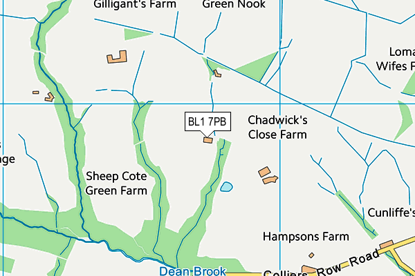 BL1 7PB map - OS VectorMap District (Ordnance Survey)