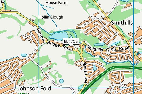 BL1 7QB map - OS VectorMap District (Ordnance Survey) BL1 7QB map - OS VectorMap District (Ordnance Survey)