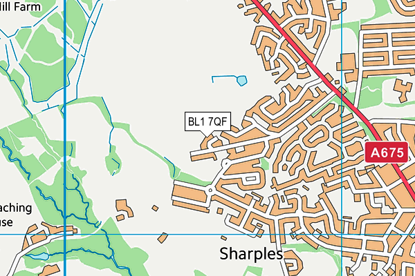 BL1 7QF map - OS VectorMap District (Ordnance Survey) BL1 7QF map - OS VectorMap District (Ordnance Survey)