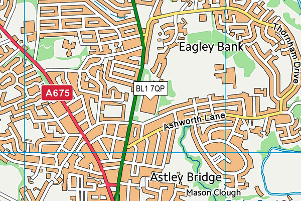 BL1 7QP map - OS VectorMap District (Ordnance Survey) BL1 7QP map - OS VectorMap District (Ordnance Survey)