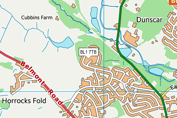 BL1 7TB map - OS VectorMap District (Ordnance Survey)