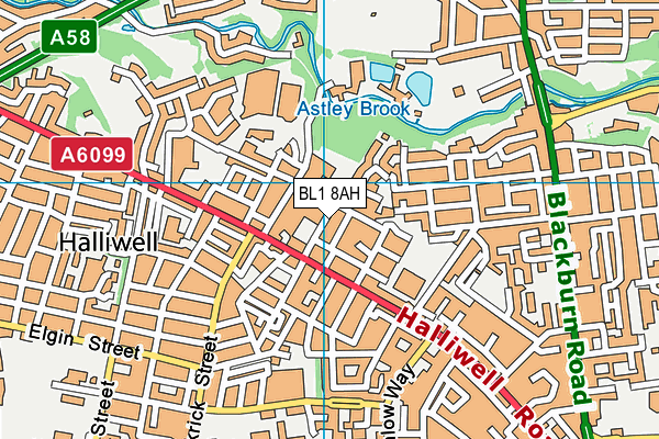 BL1 8AH map - OS VectorMap District (Ordnance Survey) BL1 8AH map - OS VectorMap District (Ordnance Survey)