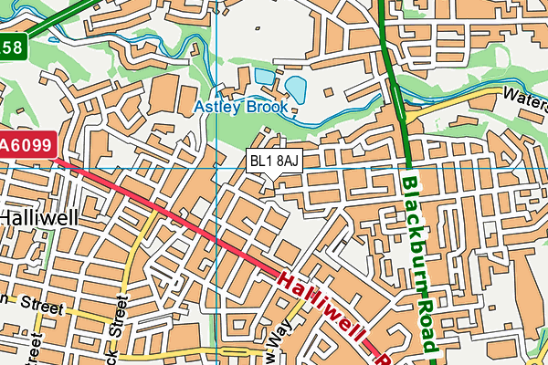 BL1 8AJ map - OS VectorMap District (Ordnance Survey) BL1 8AJ map - OS VectorMap District (Ordnance Survey)