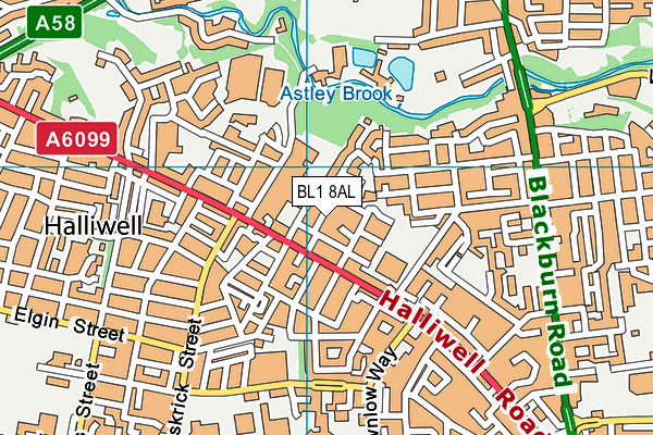 BL1 8AL map - OS VectorMap District (Ordnance Survey) BL1 8AL map - OS VectorMap District (Ordnance Survey)