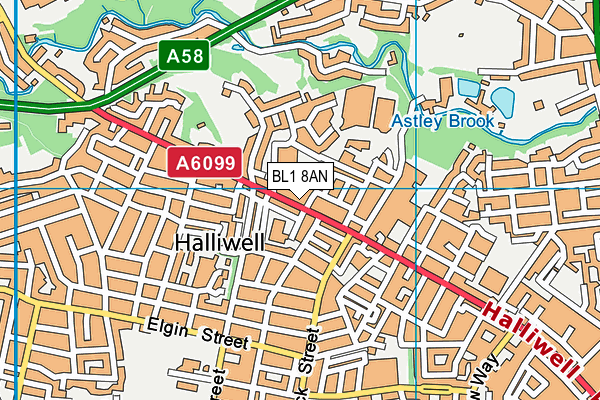 BL1 8AN map - OS VectorMap District (Ordnance Survey) BL1 8AN map - OS VectorMap District (Ordnance Survey)