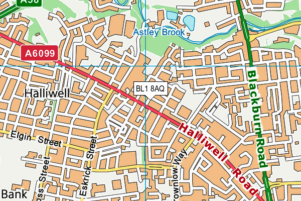 BL1 8AQ map - OS VectorMap District (Ordnance Survey)