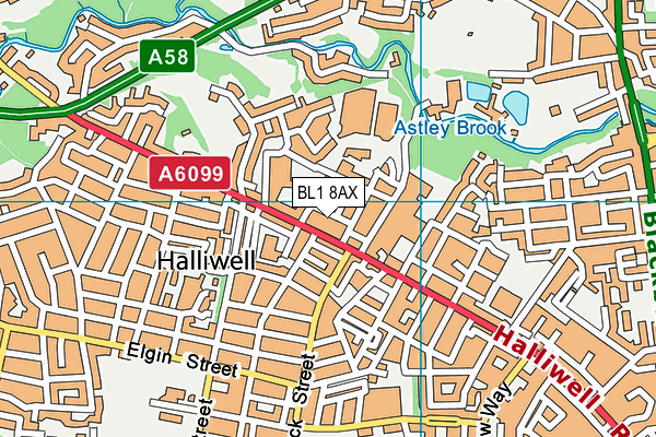 BL1 8AX map - OS VectorMap District (Ordnance Survey) BL1 8AX map - OS VectorMap District (Ordnance Survey)