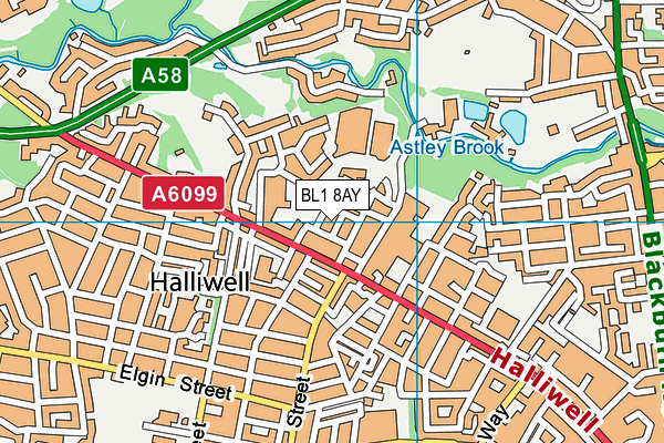 BL1 8AY map - OS VectorMap District (Ordnance Survey) BL1 8AY map - OS VectorMap District (Ordnance Survey)