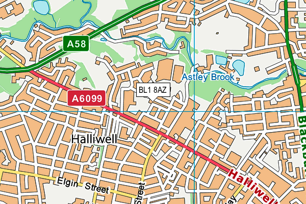 BL1 8AZ map - OS VectorMap District (Ordnance Survey)