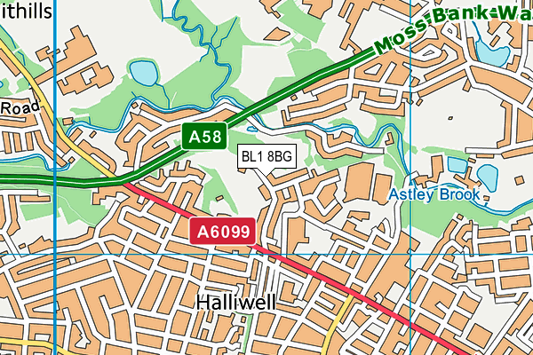 BL1 8BG map - OS VectorMap District (Ordnance Survey)