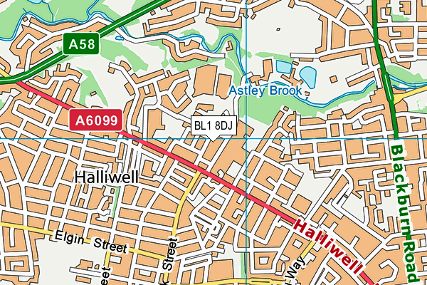 BL1 8DJ map - OS VectorMap District (Ordnance Survey) BL1 8DJ map - OS VectorMap District (Ordnance Survey)