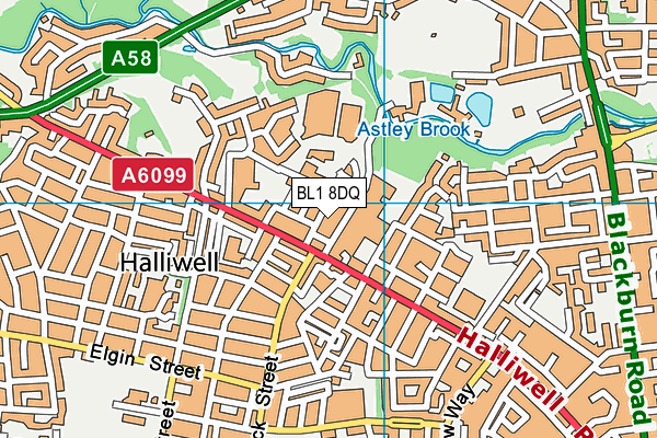 BL1 8DQ map - OS VectorMap District (Ordnance Survey) BL1 8DQ map - OS VectorMap District (Ordnance Survey)