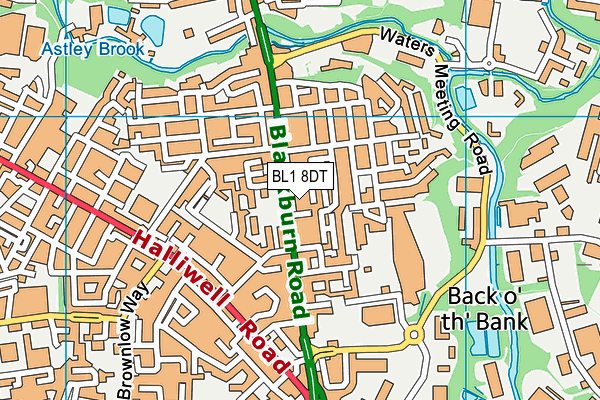 BL1 8DT map - OS VectorMap District (Ordnance Survey) BL1 8DT map - OS VectorMap District (Ordnance Survey)