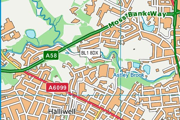 BL1 8DX map - OS VectorMap District (Ordnance Survey) BL1 8DX map - OS VectorMap District (Ordnance Survey)
