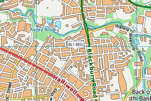 BL1 8EG map - OS VectorMap District (Ordnance Survey) BL1 8EG map - OS VectorMap District (Ordnance Survey)