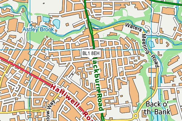BL1 8EH map - OS VectorMap District (Ordnance Survey)
