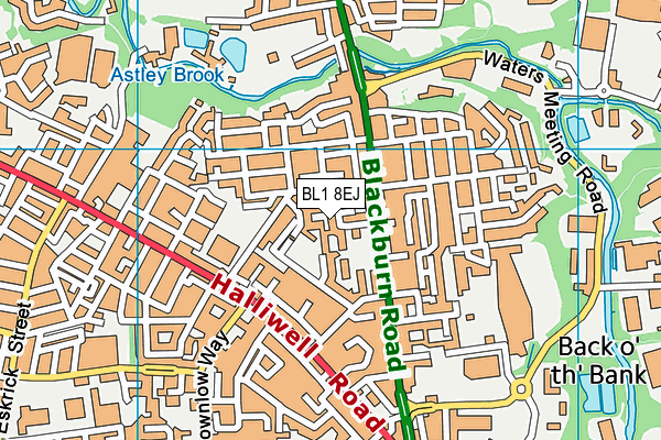 BL1 8EJ map - OS VectorMap District (Ordnance Survey) BL1 8EJ map - OS VectorMap District (Ordnance Survey)