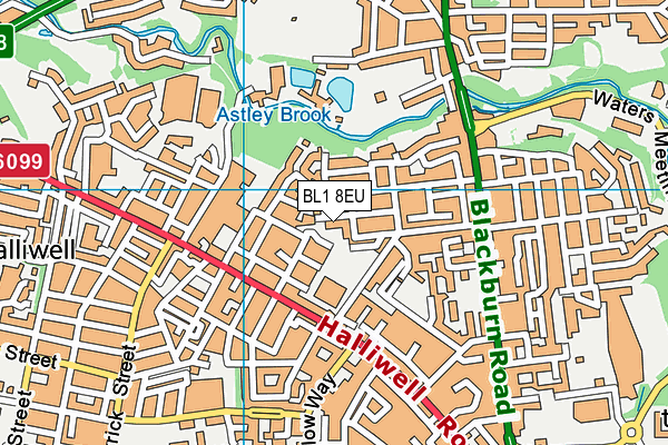 BL1 8EU map - OS VectorMap District (Ordnance Survey) BL1 8EU map - OS VectorMap District (Ordnance Survey)