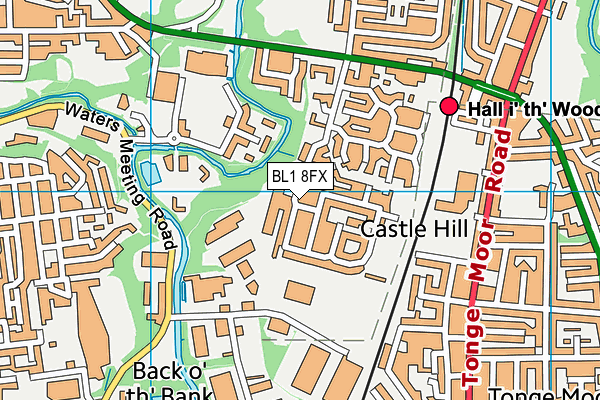 BL1 8FX map - OS VectorMap District (Ordnance Survey) BL1 8FX map - OS VectorMap District (Ordnance Survey)