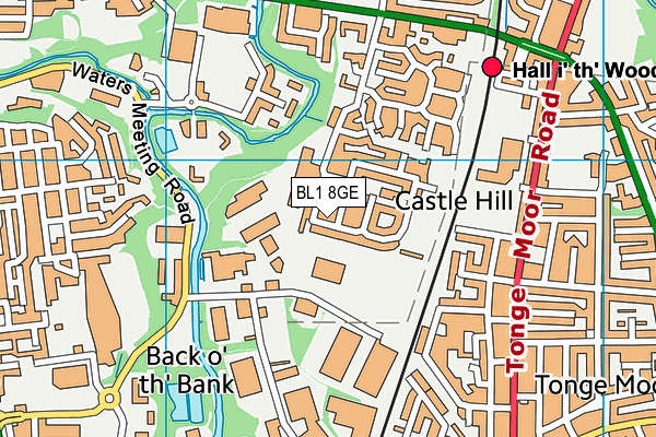 BL1 8GE map - OS VectorMap District (Ordnance Survey)