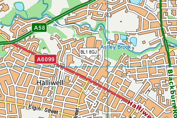 BL1 8GJ map - OS VectorMap District (Ordnance Survey) BL1 8GJ map - OS VectorMap District (Ordnance Survey)