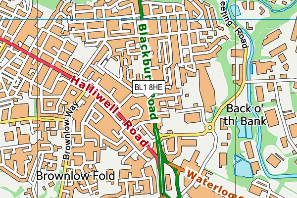 BL1 8HE map - OS VectorMap District (Ordnance Survey) BL1 8HE map - OS VectorMap District (Ordnance Survey)
