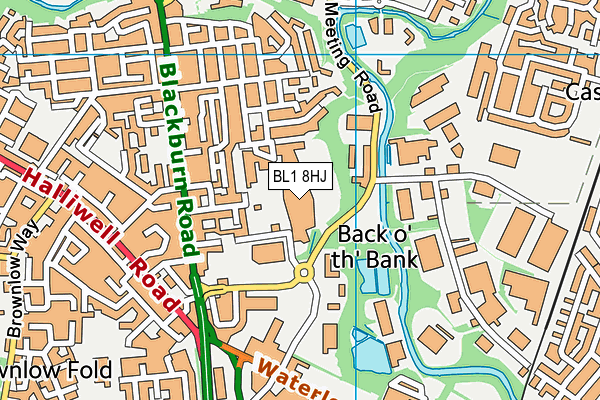 BL1 8HJ map - OS VectorMap District (Ordnance Survey) BL1 8HJ map - OS VectorMap District (Ordnance Survey)