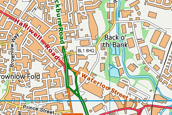BL1 8HQ map - OS VectorMap District (Ordnance Survey) BL1 8HQ map - OS VectorMap District (Ordnance Survey)