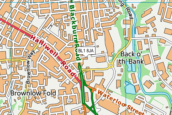 BL1 8JA map - OS VectorMap District (Ordnance Survey) BL1 8JA map - OS VectorMap District (Ordnance Survey)