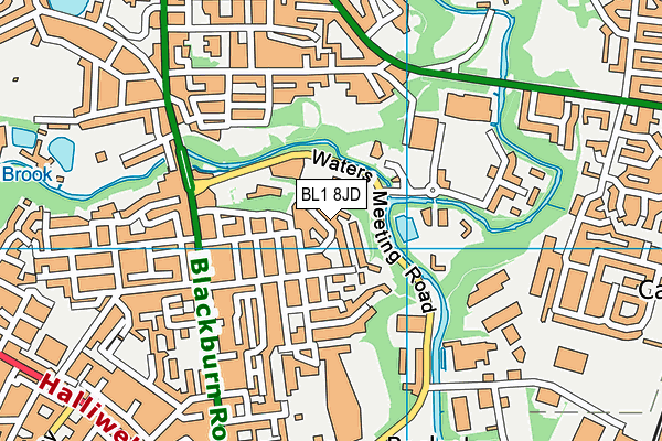 BL1 8JD map - OS VectorMap District (Ordnance Survey) BL1 8JD map - OS VectorMap District (Ordnance Survey)