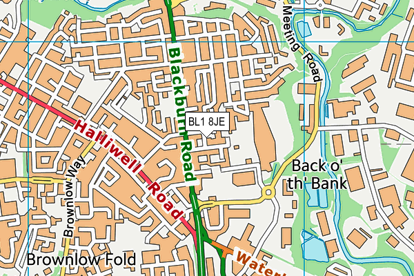 BL1 8JE map - OS VectorMap District (Ordnance Survey) BL1 8JE map - OS VectorMap District (Ordnance Survey)