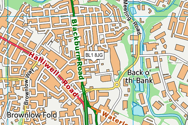 BL1 8JG map - OS VectorMap District (Ordnance Survey) BL1 8JG map - OS VectorMap District (Ordnance Survey)