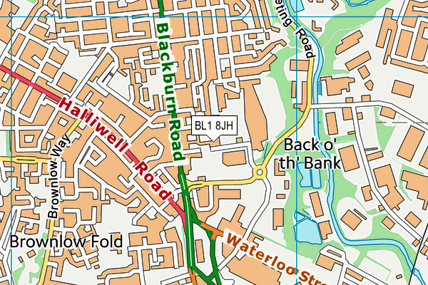 BL1 8JH map - OS VectorMap District (Ordnance Survey) BL1 8JH map - OS VectorMap District (Ordnance Survey)